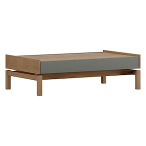 Mesa De Centro Barcelona 1 Gaveta Oak-ferrolack - Finestra Móveis Oak-ferrolac