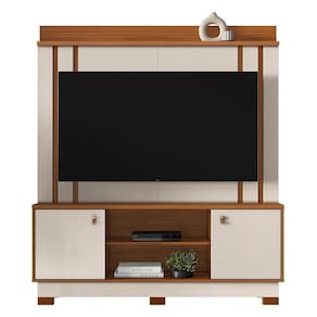 Estante Home Fremont 160cm Cinamomo Mel-pérola Metalizado Para Até 65? - Mobler Cinamomo Mel-pérola Metalizado