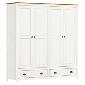 Guarda Roupa Solteiro Topázio 4 Portas E 2 Gavetas Branco-freijó - Finestra Móveis Branco-freijó