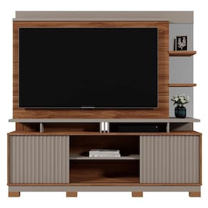 Estante Home Denver 180cm Grigio Fosco-cinamomo Mel Para Até 60? - Mobler Grigio Fosco-cinamomo Mel