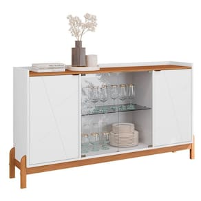 Buffet Aparador Bari 4 Portas Branco-cedro - Casa D Branco-cedro
