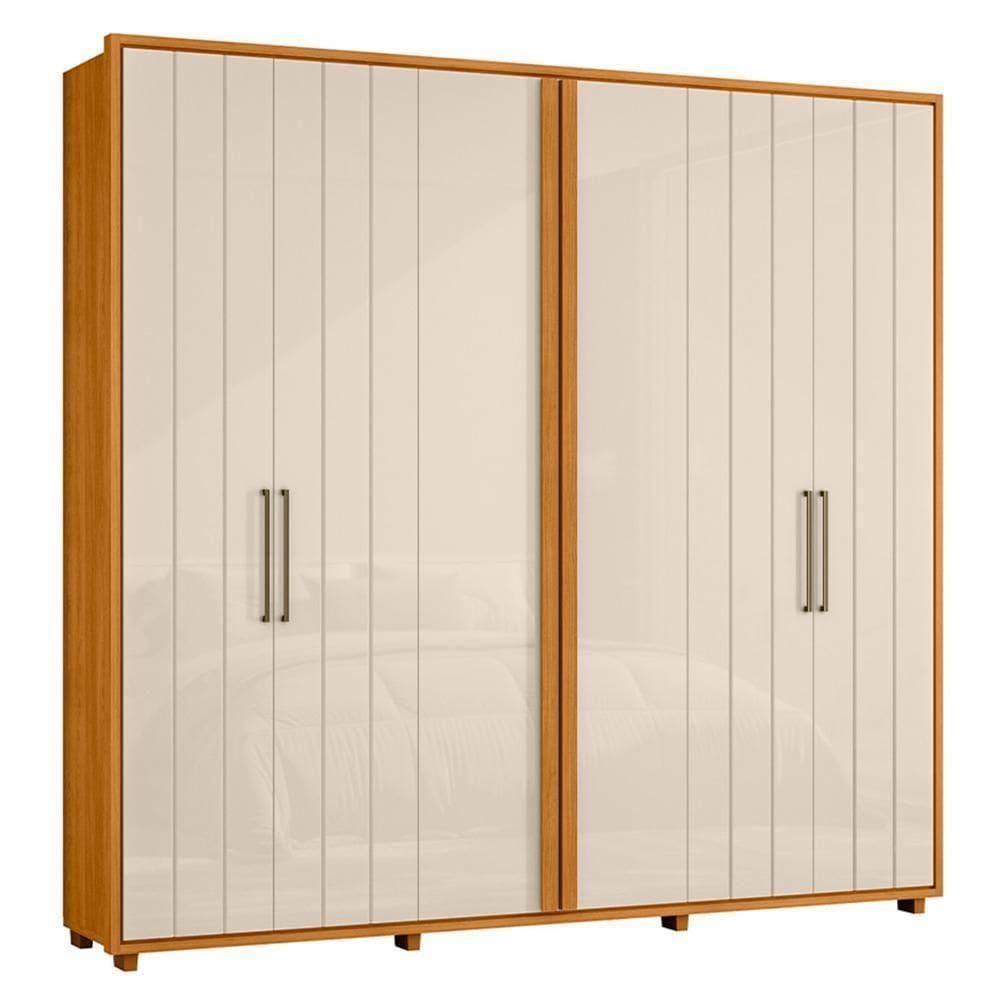 Guarda Roupa Casal Miró Ripado 6 Portas Cinamomo-off White - Madetec Cinamomo-off White