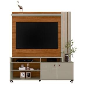 Estante Home Nevada 160cm Grigio Fosco-cinamomo Mel Para Até 60? - Mobler Grigio Fosco-cinamomo Mel