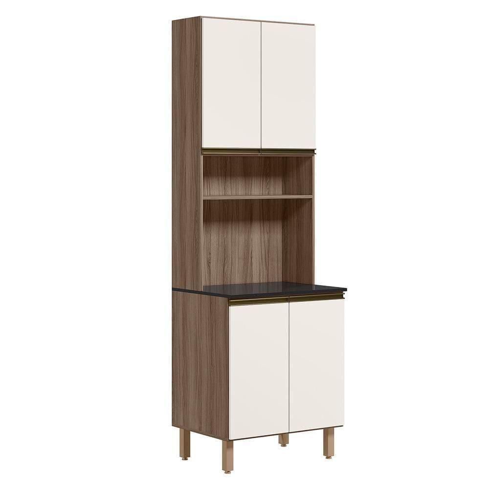 Paneleiro Duplo 4 Portas 70cm Mdf Kali 12230 Carvalho Toq Off White Cetim Nicioli Carvalho Toq Off White Cetim