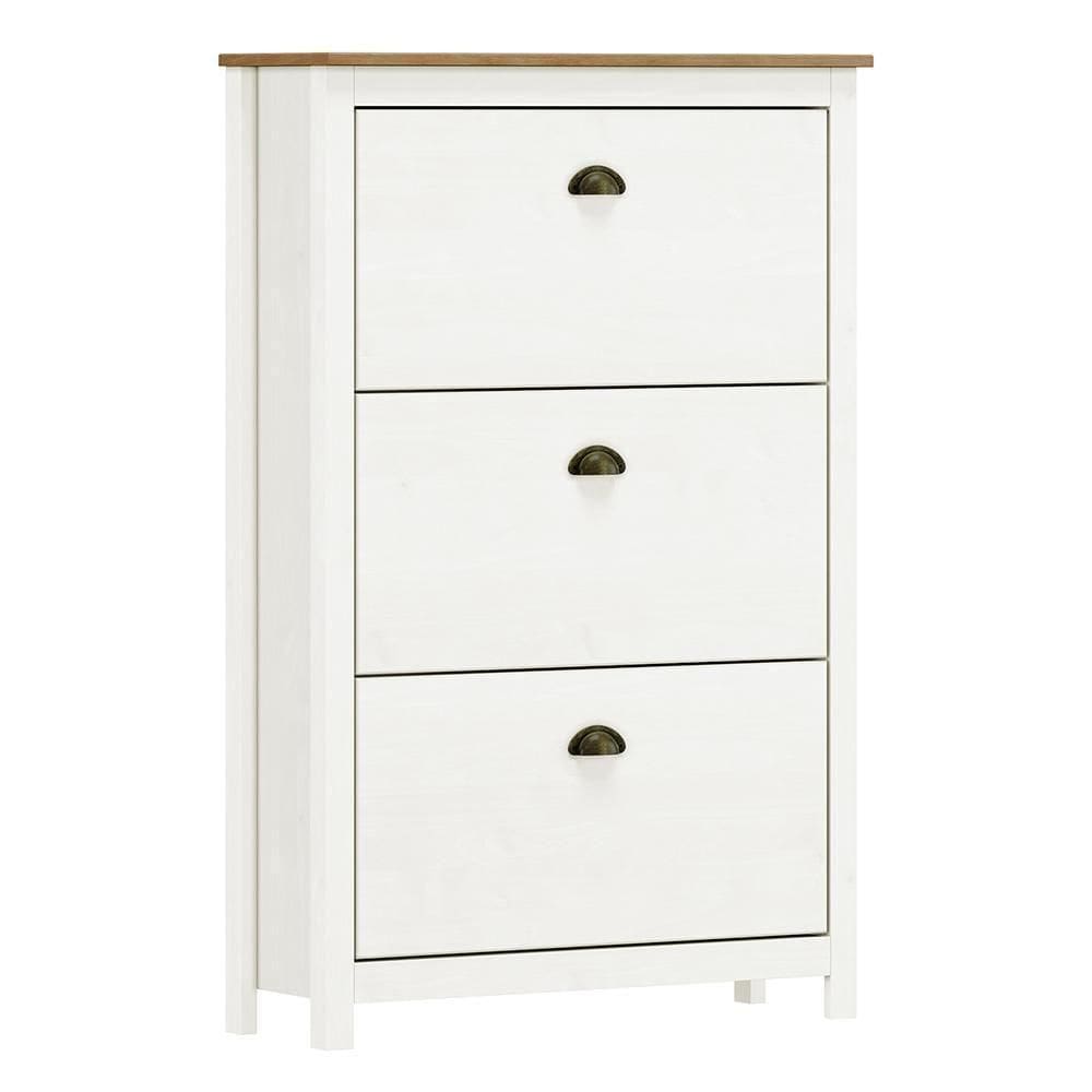 Sapateira Topázio 3 Gavetas Branco-freijó - Finestra Móveis Branco-freijó