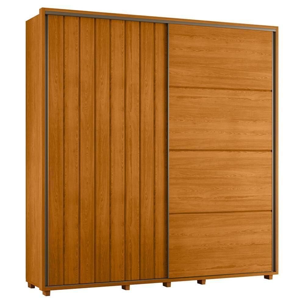Guarda Roupa Casal Monet Ripado 2 Portas Deslizantes Cinamomo - Madetec Cinamomo