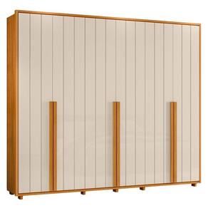 Guarda Roupa Casal Volpi Ripado 6 Portas Cinamomo-off White - Madetec Cinamomo-off White