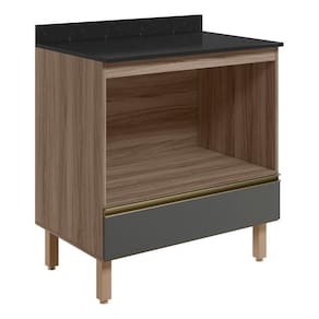 Balcao Nicho Forno 80cm Mdf Kali 16406 Carvalho Toq Chumbo Nicioli Carvalho Toq Chumbo