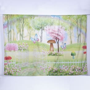 Painel de Festa Retangular Jardim Encantado de 5,00x3,00m - Fera Print