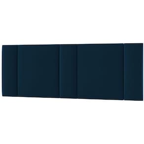 Cabeceira Estofada Cama Casal Queen Size Led Star 160 Cm Bivolt veludo Azul Marinho