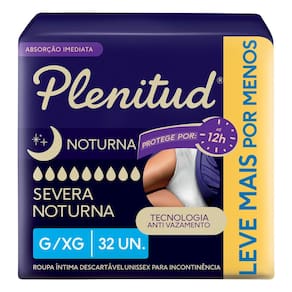 Roupa Intima Plenitude Severa Noturna G/XG com 32 Unidades Leve Mais por Menos