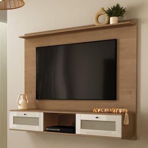 Painel Com Suporte Para Até 72 Polegadas 2 Portas Multimóveis Cr45319 Cinamomo-off White
