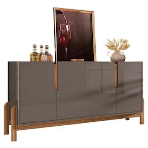 Buffet Aparador Lizz 170cm 4 Portas Cinza Pérola-cedro - Casa D Cinza Pérola-cedro
