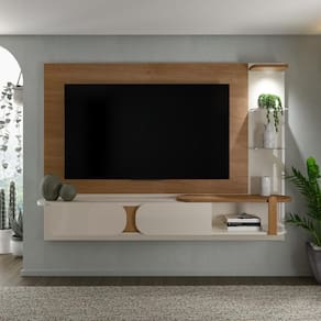 Painel Com Suporte Para Até 72 Polegadas 2 Portas Multimóveis Cr45318 Cinamomo-off White