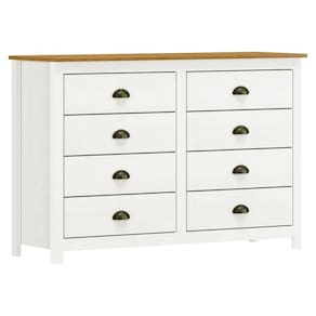 Cômoda Topázio 8 Gavetas Branco-freijó - Finestra Móveis Branco-freijó