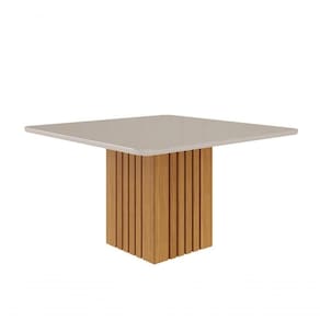 Mesa de Jantar 8 Lugares 130cm Ana Nature/Off White Cimol Móveis
