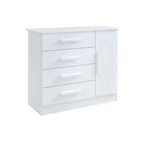 Cômoda Firenze 4 Gavetas 1 Porta Branco - D`Doro