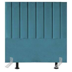Cabeceira Estofada Cama Solteiro 100 Cm Luna Suede e Frame azul Turquesa