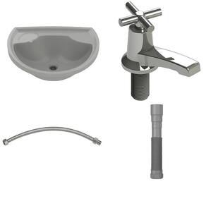 Kit Lavatório Plástico + Torneira+ Engate + Sifão Cinza