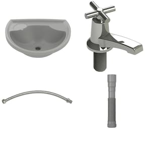 Kit Lavatório Plástico + Torneira+ Engate + Sifão Cinza