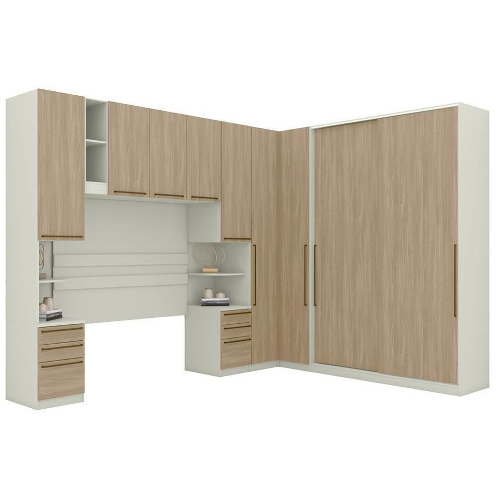 Quarto Casal Modulado 6 Pecas Seletto Areia Jequitiba Henn Areia Jequitiba