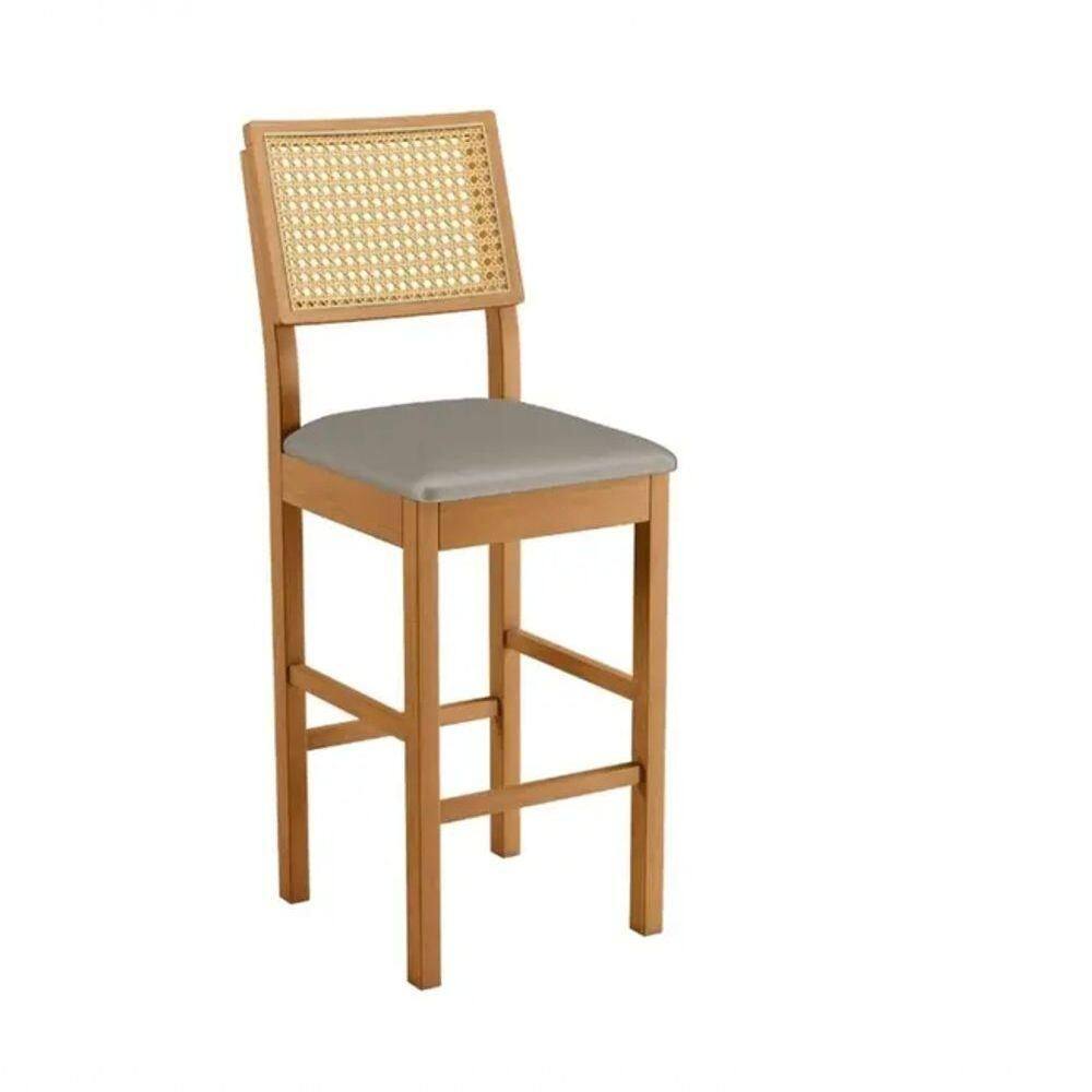 Banqueta Jade 03 Madeira Maciça Jolie Cinza Jcm Movelaria