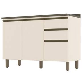 Balcão Pia 2 Gavetas 3 Portas Off White-duna Com Tampo Connect - Móveis Henn Off White