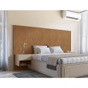 Conjunto Cabeceira Florença Casal Queen Com Cômodas Laterais Cedro