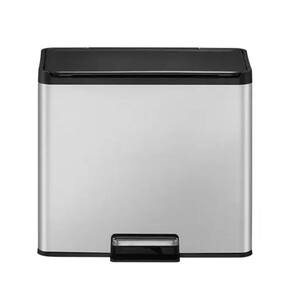 Lixeira Tripla Para Coleta Seletiva Em Inox, 30 Litros, Gigante, 3 Cestos De Lixo, Ideal Para Cozinha E Escritório, 3 Em