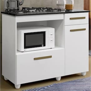 Balcão Cooktop/forno Violeta Kaiki Móveis - Branco