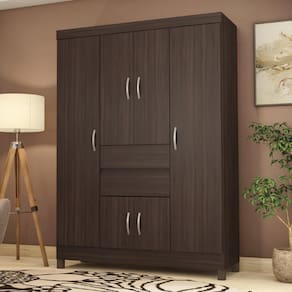 Guarda-roupa Com 6 Portas E 2 Gavetas 128cm Multimóveis Cr35283 Café Touch