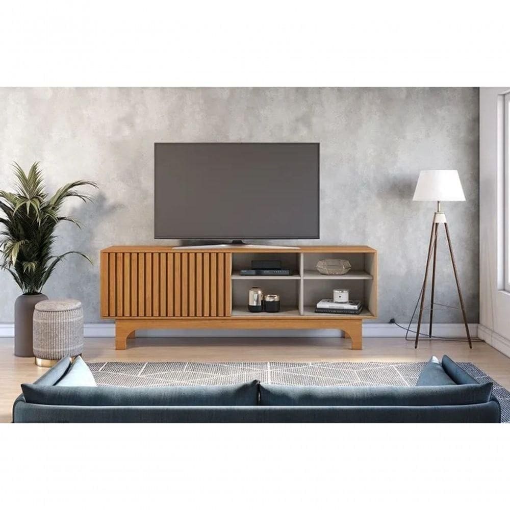 Rack Sereno Para Até 70" Jcm Movelaria - Cinamomo/off