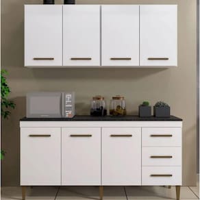 Cozinha Completa Atenas 7 Portas 3 Gavetas Kaiki Móveis - Branco