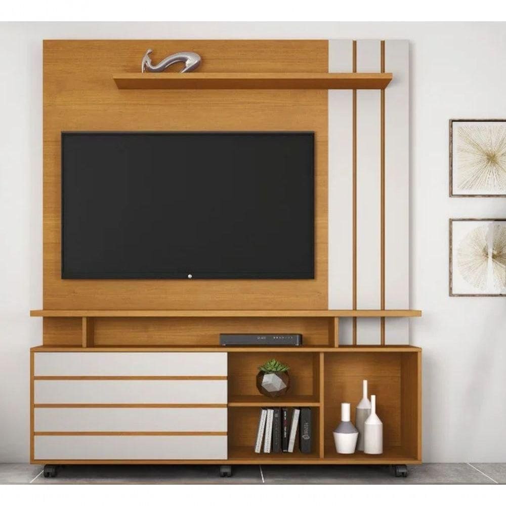 Home Serrano Para Até 65 &quot; Jcm Movelaria - Cinamomo/off