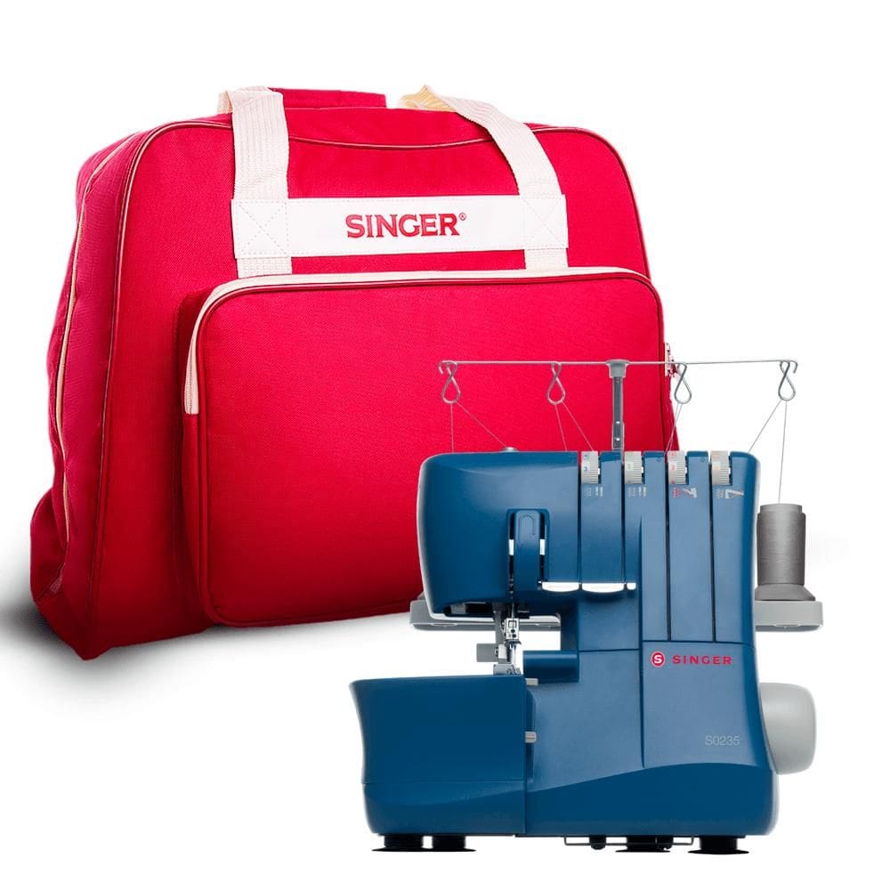 Kit Máquina de Costura Overloque S0235 Azul e Bolsa de Transporte