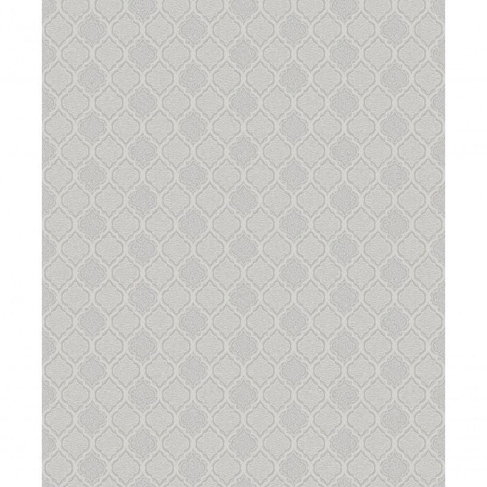 Papel De Parede Geométrico Cinza/Prata 53Cm X 10Mts