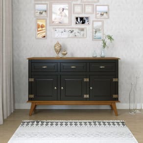 Balcão Buffet Aparador 3 Portas 3 Gavetas New Veneza Preto