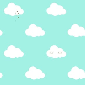 Papel De Parede Infantil De Nuvens Fofura Baby Ff4013.