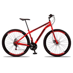Bicicleta Aro 29 Bike Aço 21 Marchas Velocidades Freio A Disco Cor:ferrari