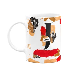 Caneca do Pai - Inicial do nome letra J - Bg-Red