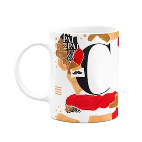 Caneca do Pai - Inicial do nome letra C - Bg-Red