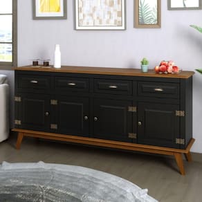 Balcão Buffet Aparador 4 Portas 4 Gavetas New Veneza Preto