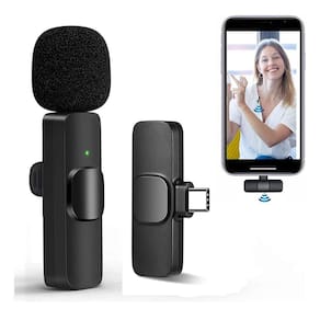 Microfone Lapela Usb Tipo C Preto - Alta Fidelidade De Som