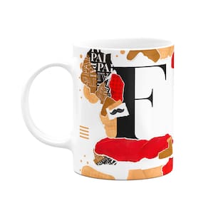 Caneca do Pai - Inicial do nome letra F - Bg-Red
