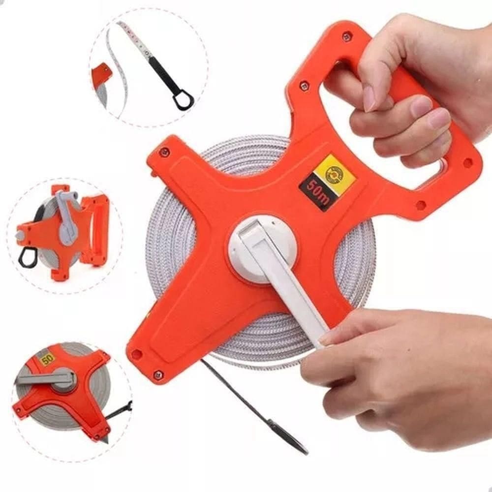 Trena De 50 Metros Fita De Fibra De Vidro Aberta 50M X 14Mm