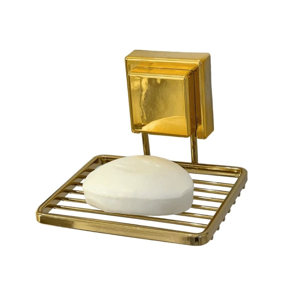 Suporte Porta Sabonete Saboneteira Ventosa Parede Banheiro Dourado - 8051DD Future