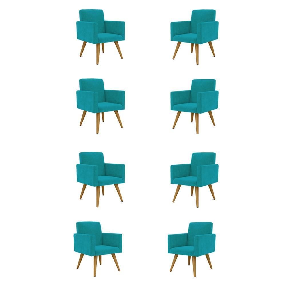 Kit 8 Cadeiras Poltronas Decorativas Escritório Recepção