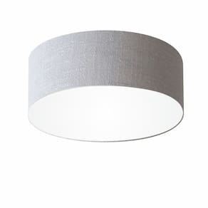 Plafon Cilíndrico Md-3014 Cúpula em Tecido 50x15cm Rustico Cinza - Bivolt