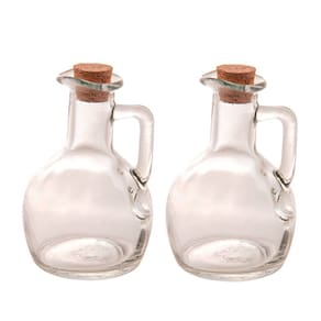 Jogo de Galheteiro de Vidro com Tampa de Rolha 180ml 2 Peças - Lyor