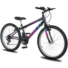 Bicicleta Aro 26 Dropp Sport Infantil Adulto18 Vel Marchas Freio V-brake - Preto e Azul